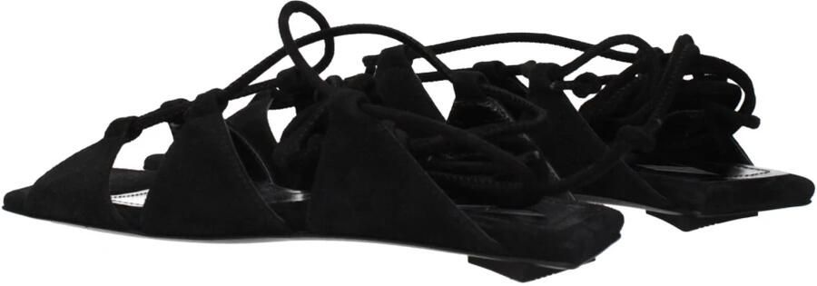 The Attico Sandalen "Cross Sandals" – Black in zwart