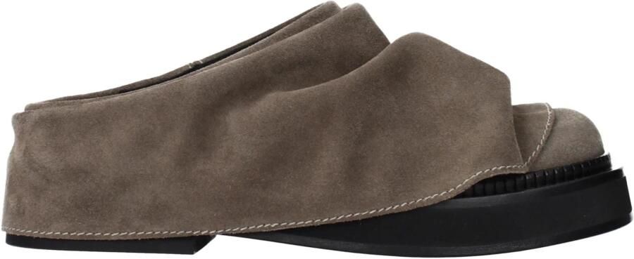 The Attico Slippers & Mules "Mini Robin" Mules – Taupe Suede in beige