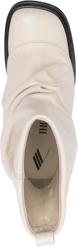 The Attico Roomwit Leren Vierkante Neus Schoenen