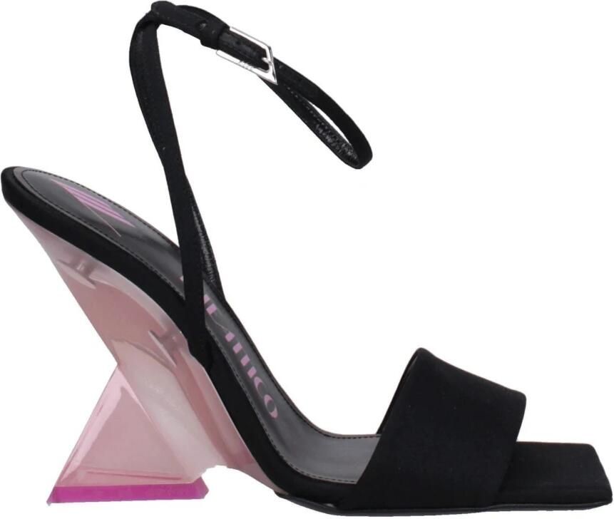 The Attico Zwarte Satijnen Stiletto Hakken Sandalen - Foto 2