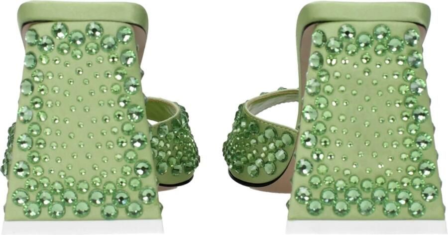 The Attico Groene Satijnen Stiletto Hak Sandalen - Foto 2