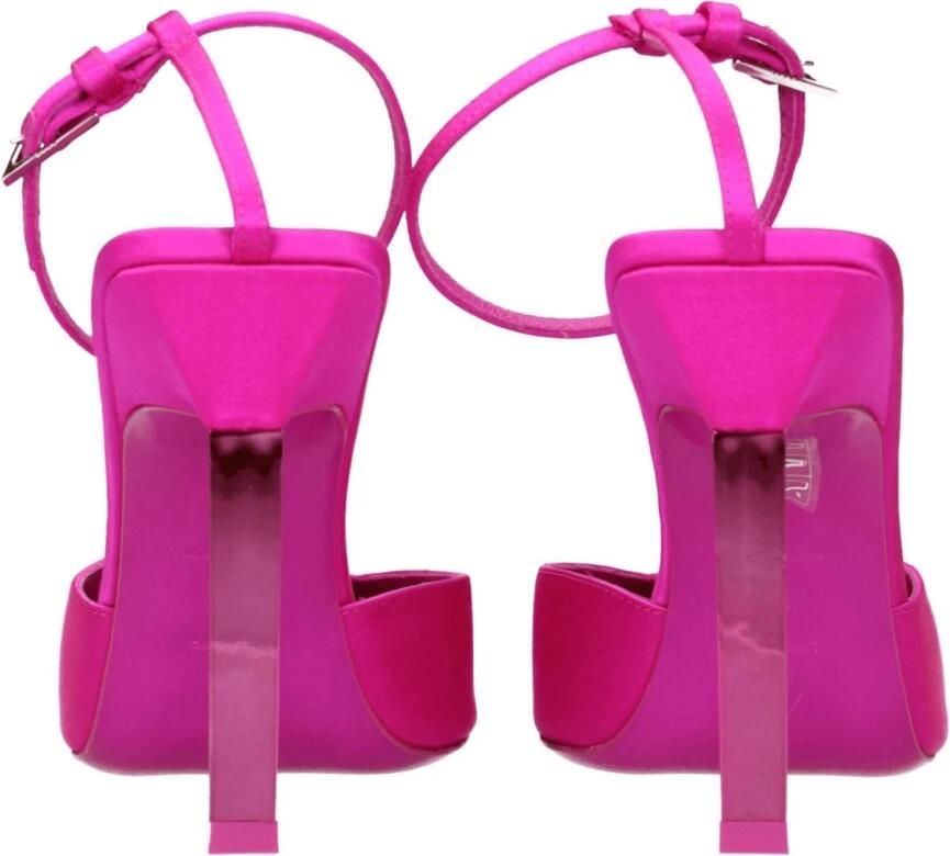 The Attico Fuchsia Perine Satijnen Pumps met Hoge Stiletto Hak Roze Dames