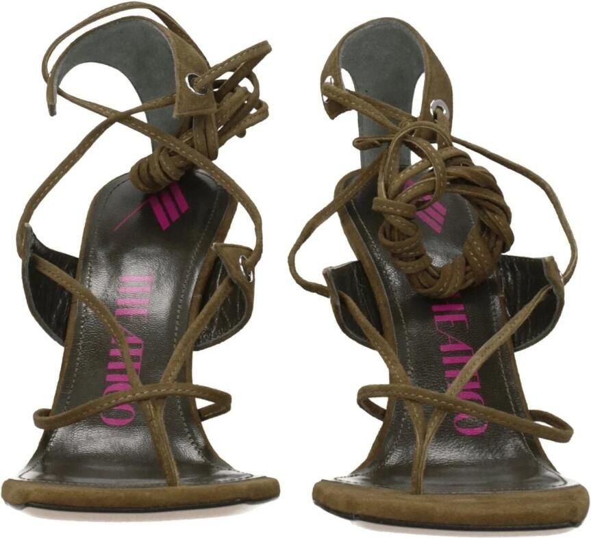 The Attico Groene Leren Flip-Flop Sandaal - Foto 2