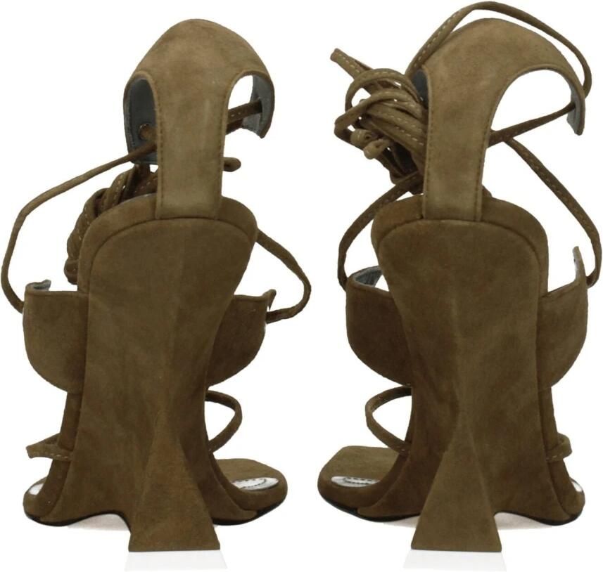 The Attico Groene Leren Flip-Flop Sandaal