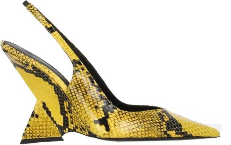 The Attico Snake Print Slingback Pumps