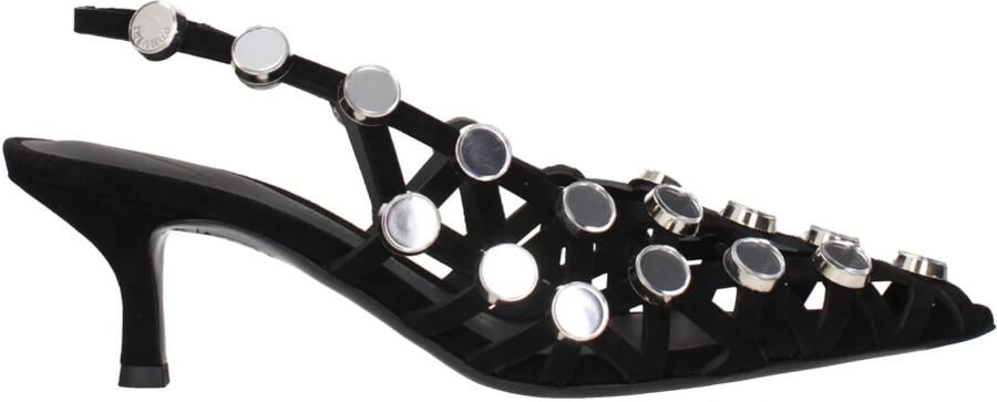 The Attico Zwarte Suède Slingback Pumps