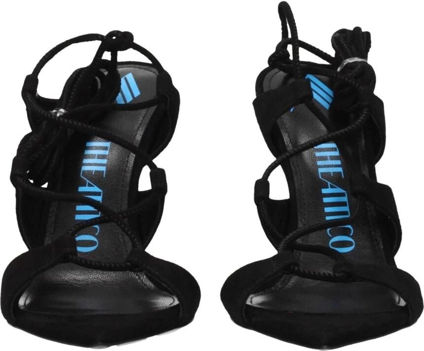 The Attico Zwarte Leren Stiletto Hakken Sandalen