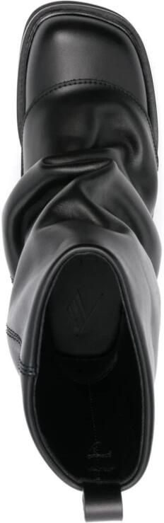 The Attico Robin Leren Enkellaarzen Blokhak Black Dames