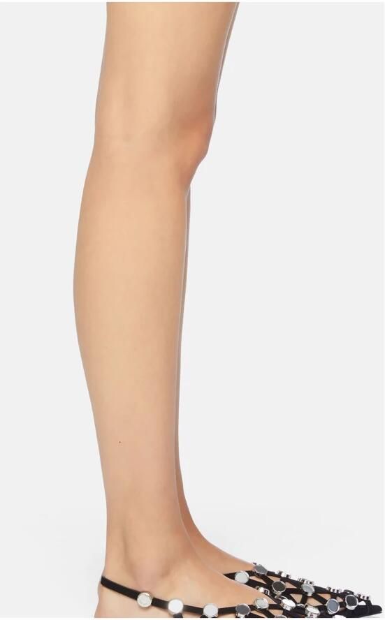 The Attico Zwarte Suède Grid Ballerina Schoenen