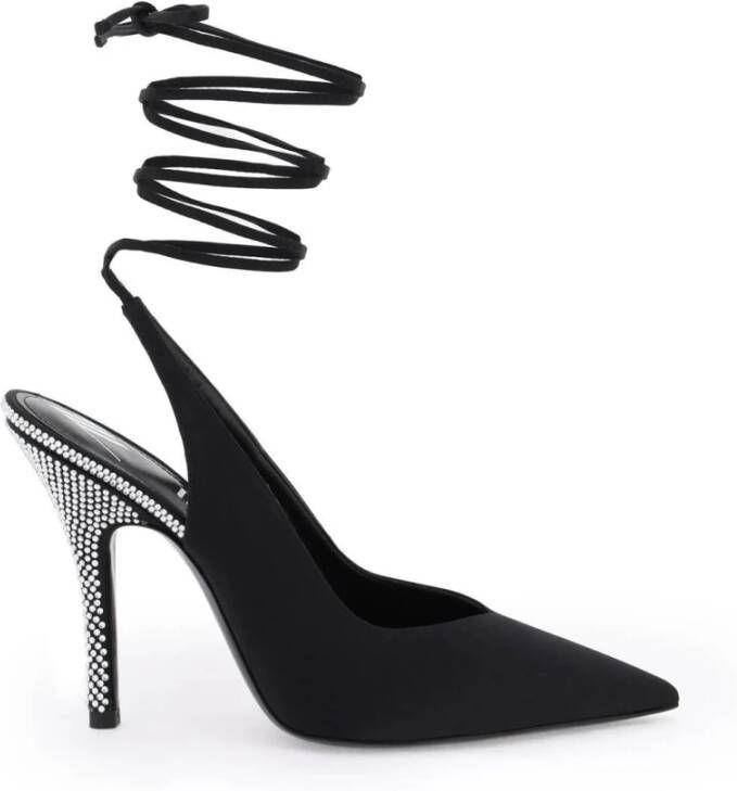 The Attico Venus Slingback Pumps met Strass Hiel Black Dames