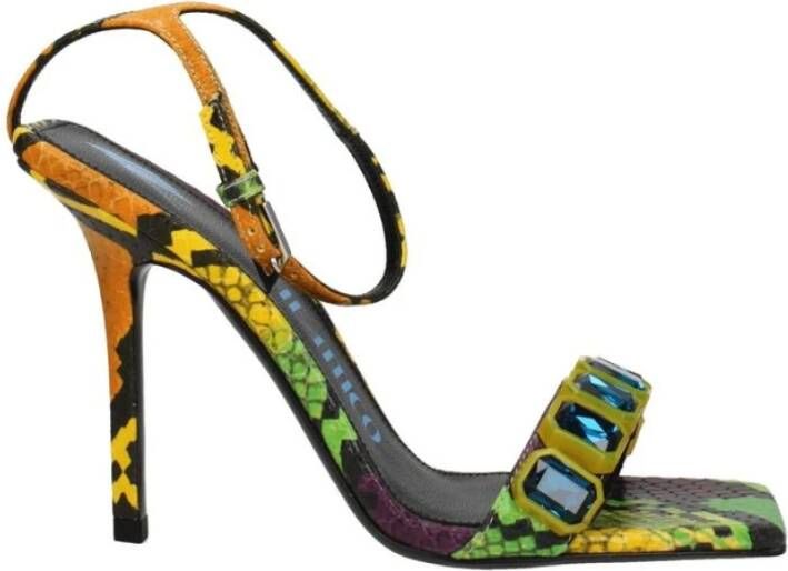 The Attico Vintage Leren Hoge Hak Sandalen met Stenen