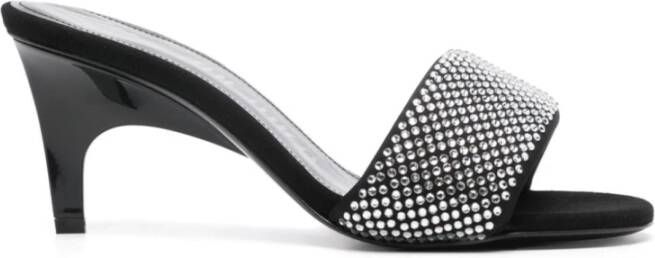 The Attico Zilveren Sandalen met Kristalversiering Black Dames