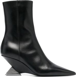 The Attico Zwarte Enkellaarzen voor Dames Aw23 Zwart Dames