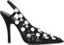 The Attico Zwarte Grid Slingback Sandalen - Thumbnail 1