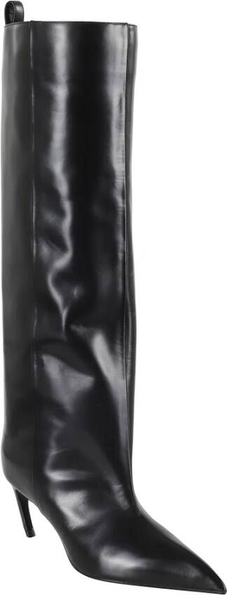 The Attico Zwarte Leren Kniehoge Laarzen