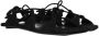 The Attico Zwarte leren platte sandalen - Thumbnail 1