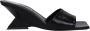 The Attico Zwarte Leren Platte Sandalen Vintage Stijl - Thumbnail 1