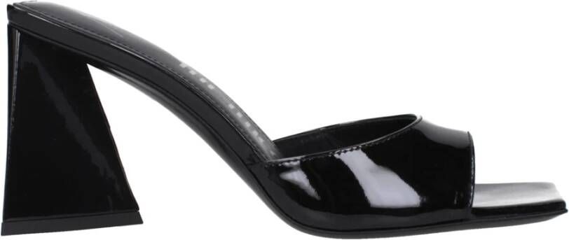 The Attico Leren sandalen met vierkante neus Black Dames