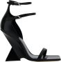 The Attico Zwarte Leren Sandalen met Verstelbare Enkelband Black Dames - Thumbnail 2
