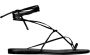 The Attico Zwarte Platte Vetersluiting Thong Sandaal - Thumbnail 1