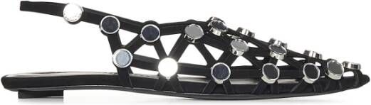 The Attico Zwarte suède ballerina's met studs Black Dames