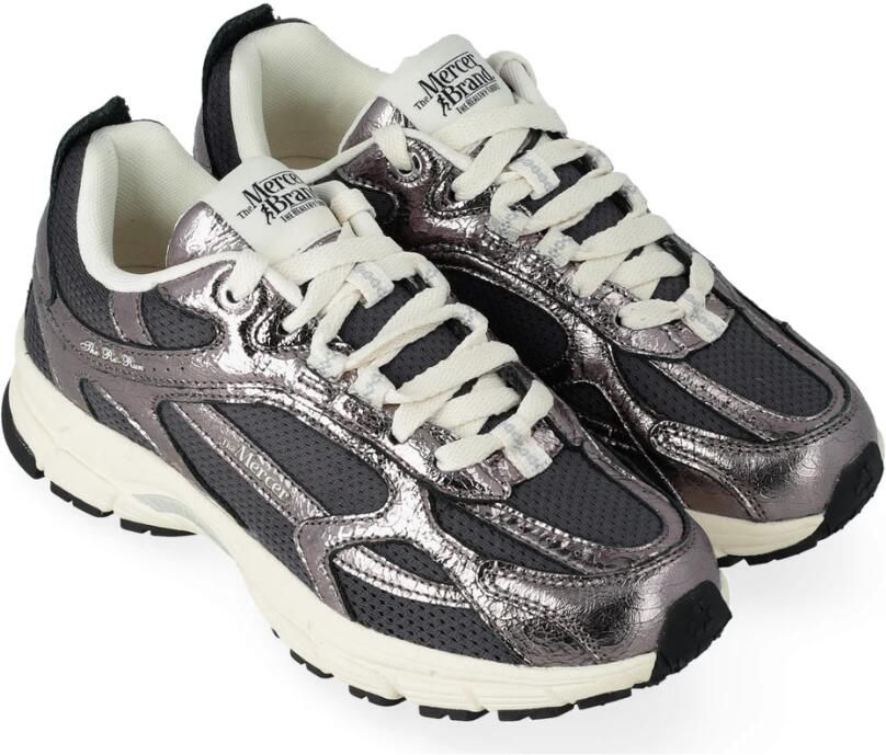 MERCER AMSTERDAM Lage Sneakers Dames The Re-run Cracked Mesh Grijs - Foto 9