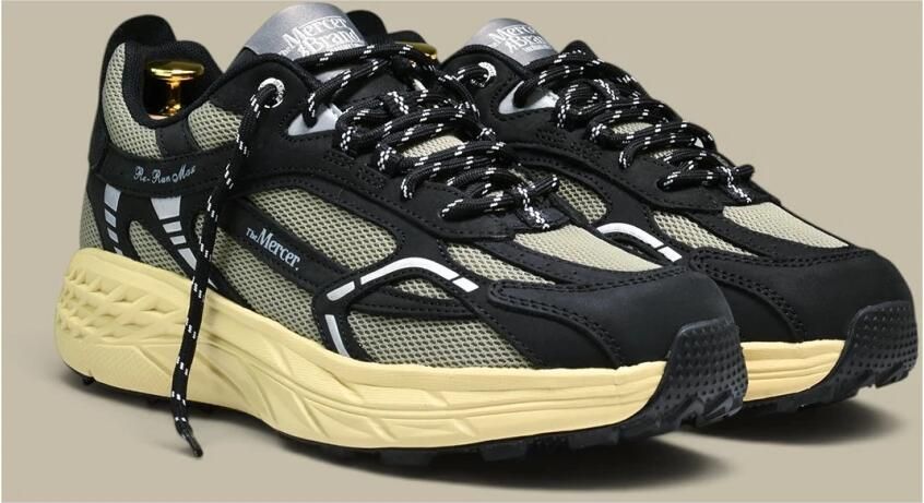 MERCER AMSTERDAM Lage Sneakers The Re-run Max Leatherlook Zwart