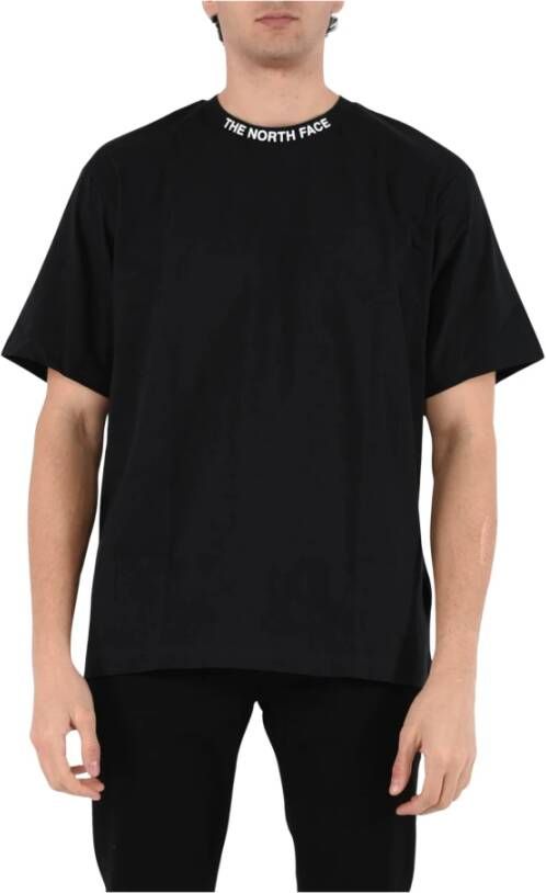 The North Face Katoen Korte Mouw Jacquard Ribboord Kraag