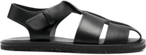 The Row Black Nappa Leather Fisherman Sandals Zwart Dames