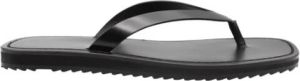 The Row Flip Flop Sandaal met Gestikt Leer Zwart Dames