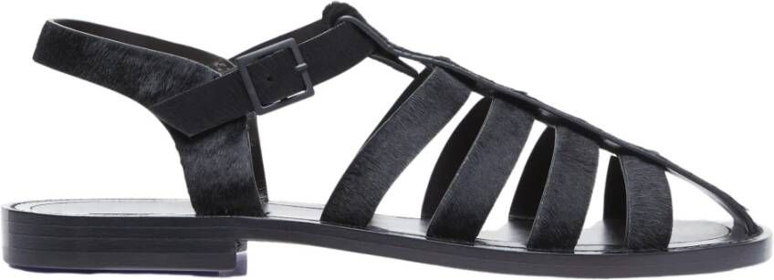 The Row Ponyhair Cut-Out Sandalen Black