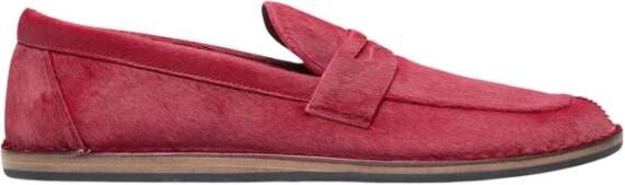 The Row Ponyhair Penny Strap Loafers Red Dames