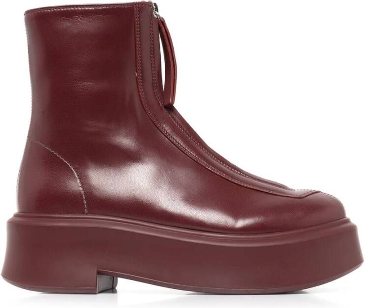 The Row Ruby Red Zipped Boot I Brown Dames