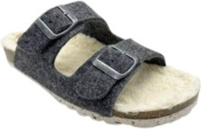 Thies 1856 Grijze Dames Bio Vilt Sandalen