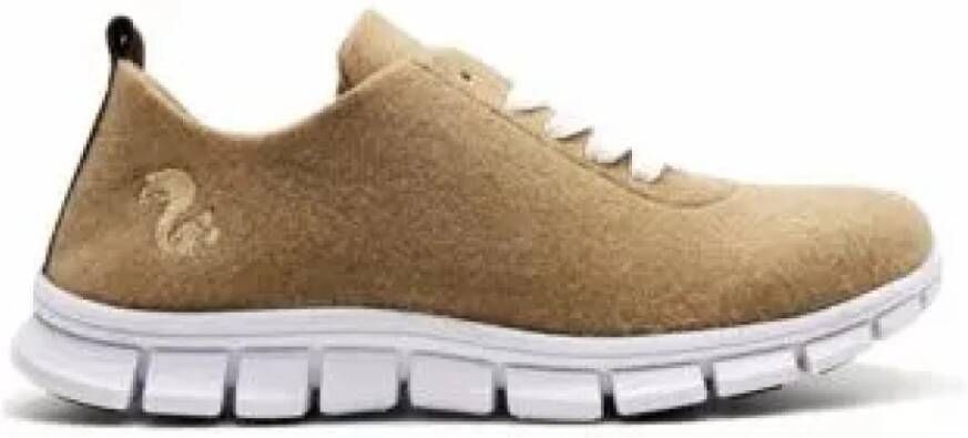 Thies Low-Top Sneakers PET Sneaker camel vegan aus recycelten F in bruin