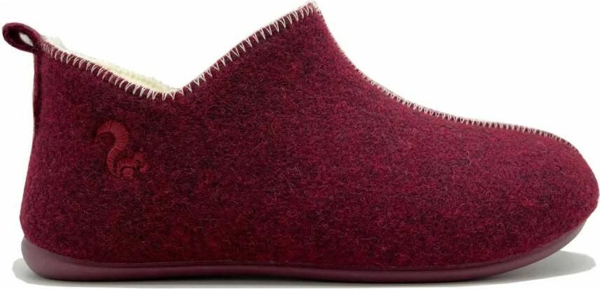 Thies Low-Top Sneakers 1856 Slipper Boots wine with Eco Wool (W) in rood