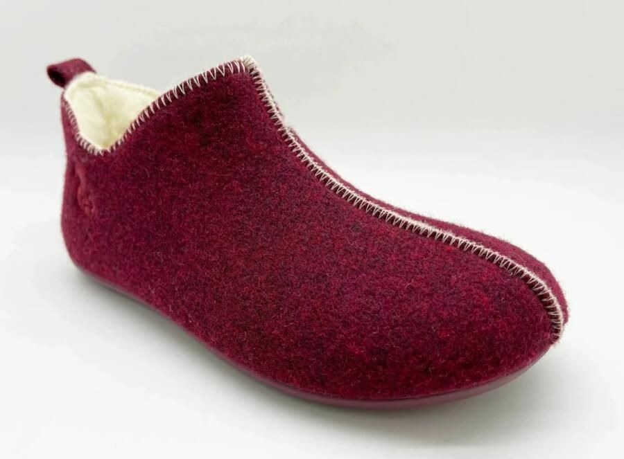 Thies Low-Top Sneakers 1856 Slipper Boots wine with Eco Wool (W) in rood - Foto 2