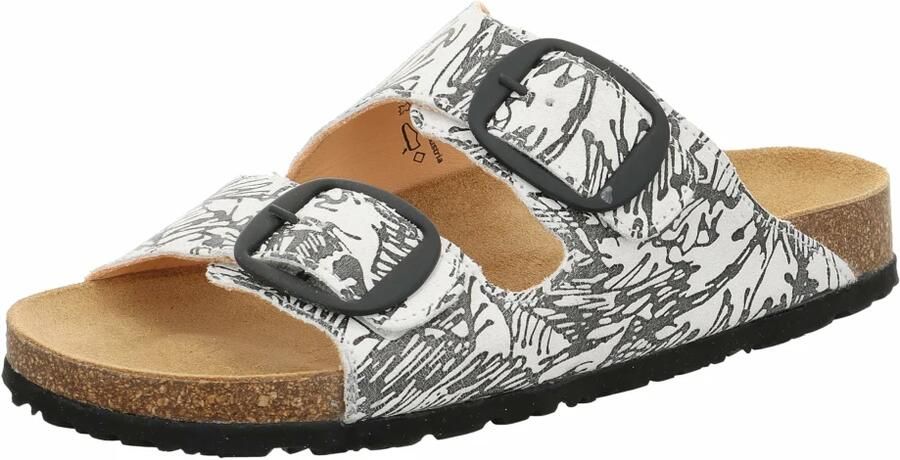 Think 3-0000725-1000 Wit zwart combi slipper