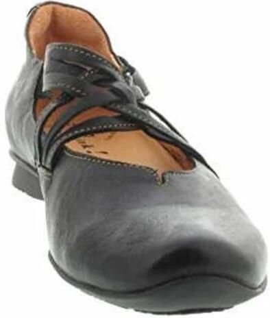 Think! Zwarte leren ballerina's voor dames
