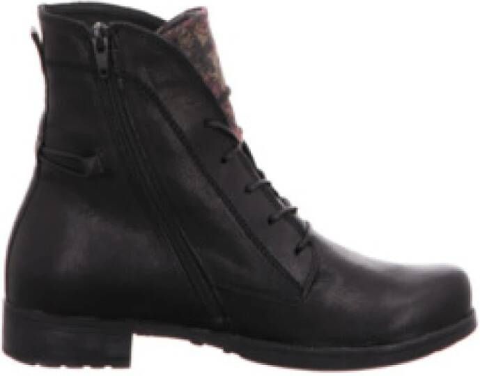 Think! Stijlvolle Leren Enkellaarzen Black Dames