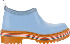 Thom Browne Ankle boot made of rubber Round toe Fabric puller on the back Slip-on design Chunky sole Tricolor detail on the bottom Black Made in Italy Composition: 100% rubber Zwart Heren