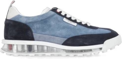 Thom Browne Blauwe Suède Leren Sneakers voor Mannen Blue Heren