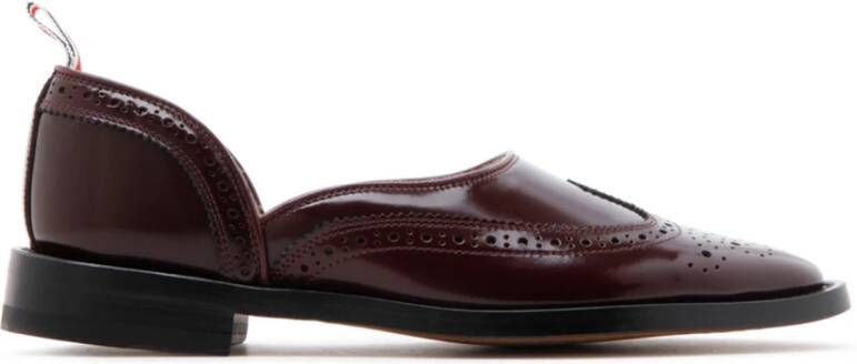 Thom Browne Bordeauxkleurige Loafers met RWB Streep