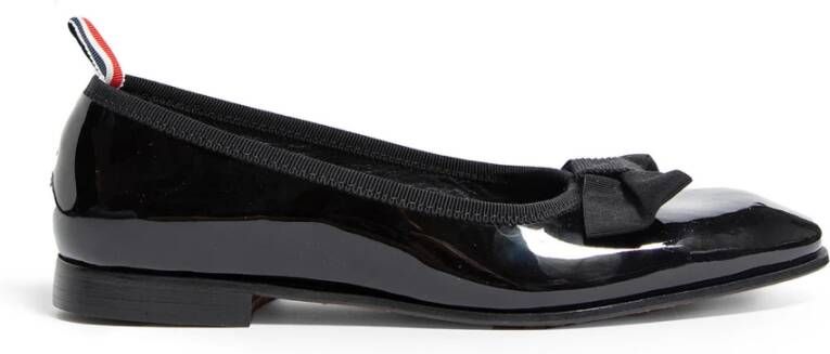 Thom Browne Gewatteerde Leren Ballerina Schoenen Black Dames
