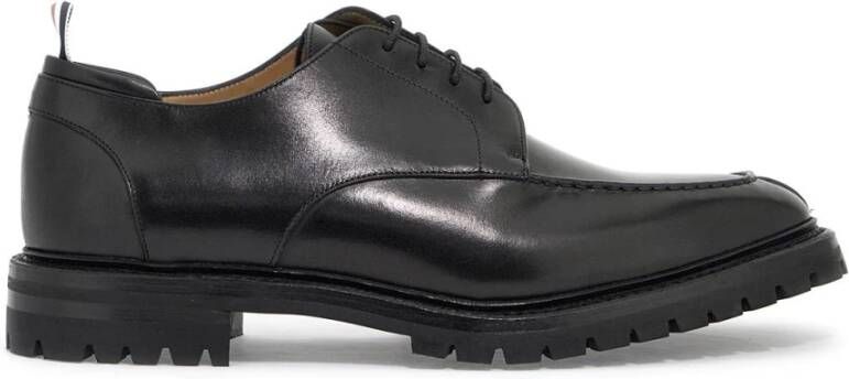 Thom Browne Gladleren Derby Apron Stitch schoenen Black Heren