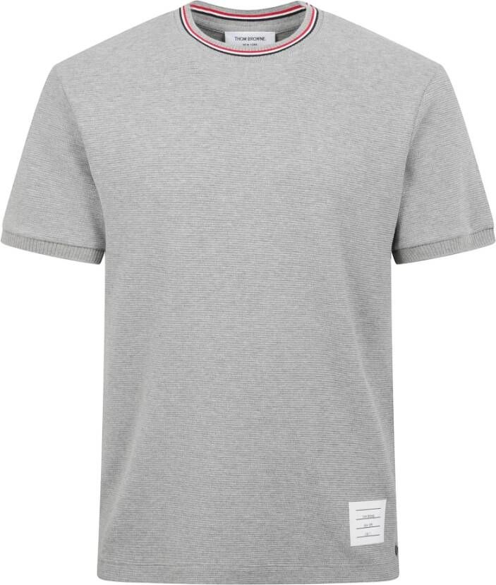 Thom Browne Katoenen T-shirt met korte mouwen en ribboord