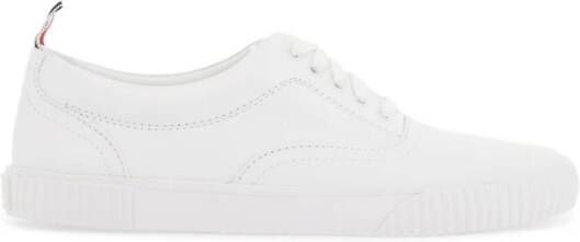 Thom Browne Leren Heritage Sneakers met Tricolor Tong White Heren