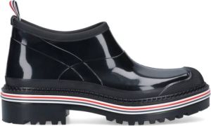 Thom Browne Ankle boot made of rubber Round toe Fabric puller on the back Slip-on design Chunky sole Tricolor detail on the bottom Black Made in Italy Composition: 100% rubber Zwart Heren