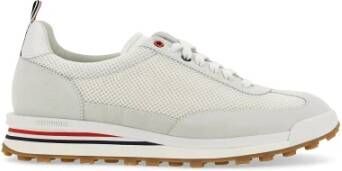 Thom Browne Mesh Tech Runner Sneakers met contrasterende suède inzetstukken White Heren