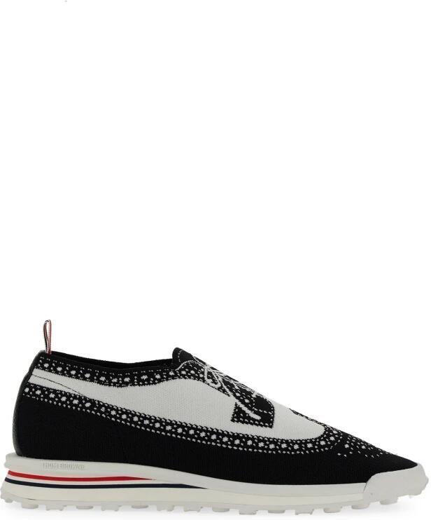 Thom Browne Longwing Brogue met Tech Runner Zool in Trompe Loeil Knit